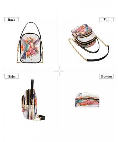 Quilted Crossbody Bags for Women,Spring Hummingbird Floral Women's Crossbody Handbags Small Travel Purses Phone Bag $9.90 Cro...