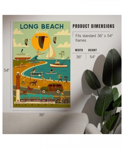 36x54 Inch Giclee Print, Long Beach Island, New Jersey, Barnegat Light, Geometric, Daytime $47.69 Totes