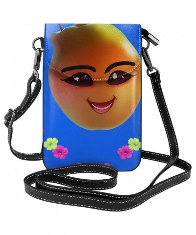 women Small Cell Phone Purse Smiley Yellow Pear picture Soft, durable and waterproof PU leather Convenient for daily use and ...