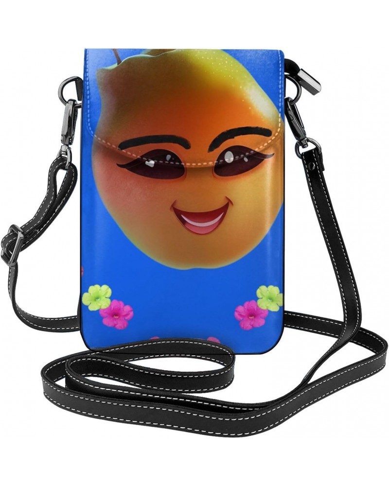 women Small Cell Phone Purse Smiley Yellow Pear picture Soft, durable and waterproof PU leather Convenient for daily use and ...