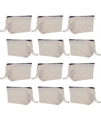 12-Pack Cotton Canvas Wristlet Pouches with Lining, 7-1/2 x 4-1/4 x 2 Inch - Black Natural / Black $14.48 Wristlets