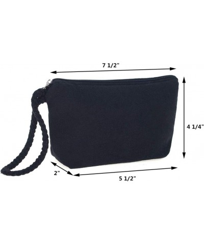 12-Pack Cotton Canvas Wristlet Pouches with Lining, 7-1/2 x 4-1/4 x 2 Inch - Black Natural / Black $14.48 Wristlets