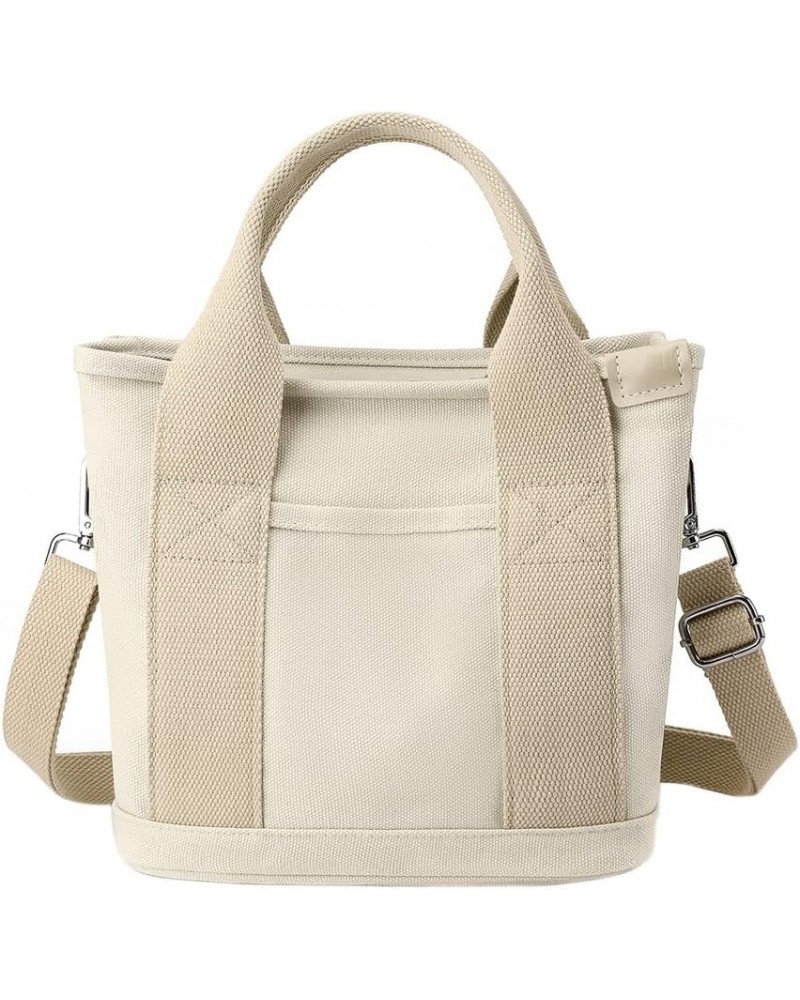 Canvas Tote Bag Crossbody Bags for Women Tote Purse with Zipper Messenger Bag for Shopping Travel for Vacation Work White $13...