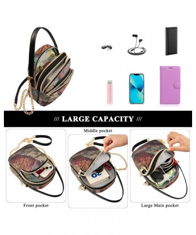 Women Crossbody Sling Bags Vintage Parrot Painting Print, Compact Fashion Handbags Purse with Chain Strap Top handle for Even...