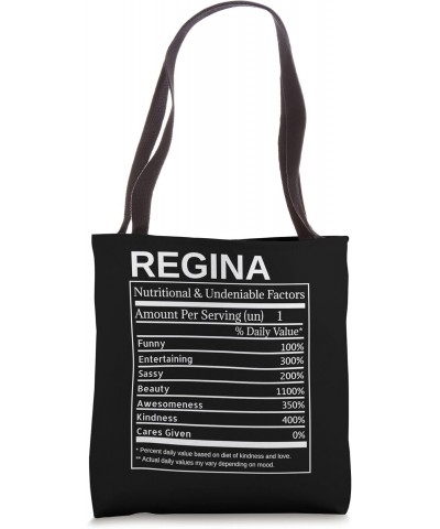 Regina Nutrition Facts Funny Sarcastic Personalized Name Tote Bag $14.03 Totes