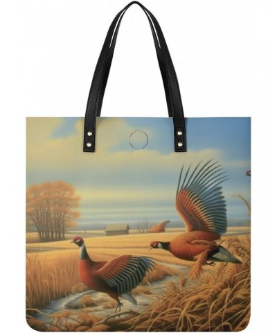 High Field Pheasants Hunting Handbag Large Capacity Top-Handle Bag Ladies Shoulder Totes $17.02 Totes