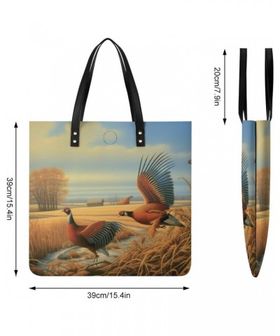 High Field Pheasants Hunting Handbag Large Capacity Top-Handle Bag Ladies Shoulder Totes $17.02 Totes