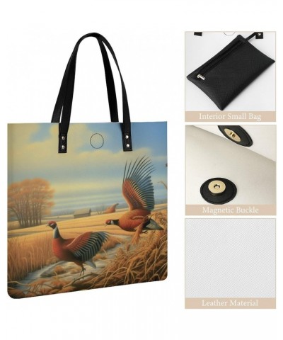 High Field Pheasants Hunting Handbag Large Capacity Top-Handle Bag Ladies Shoulder Totes $17.02 Totes