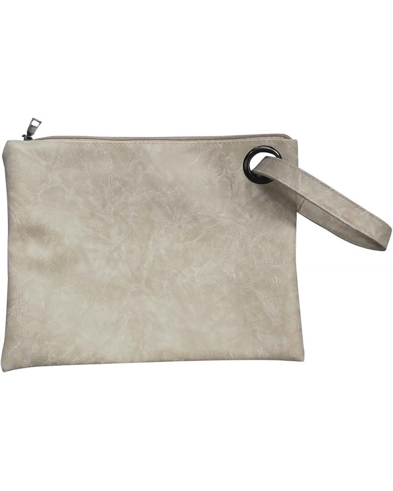 Solid Bag Dinner Envelope Clutch Ladies Color Ladies Leather Bag Fashion Lug Purses And Handbags (Brown, One Size) Beige $18....