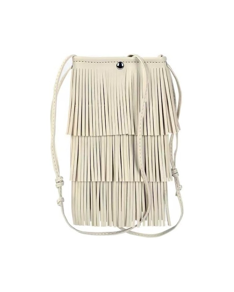 Small Fashion Triple Layers Mini Tassel Purse Cell Phone Bag Fringe Crossbody Purse Shoulder Bag Hobo Bags White $16.45 Hobo ...