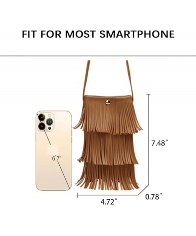 Small Fashion Triple Layers Mini Tassel Purse Cell Phone Bag Fringe Crossbody Purse Shoulder Bag Hobo Bags White $16.45 Hobo ...