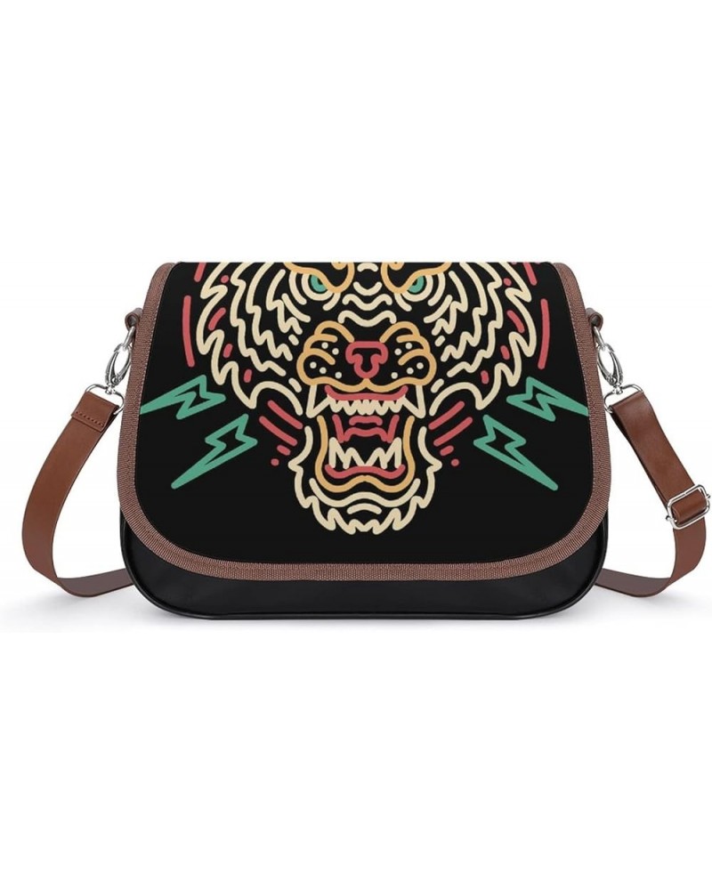 Printed Shoulder Crossbody Bag Leather Hobo Bags Medium Ladies Top Handles Satchels Retro Floral Skeleton Color13 $21.50 Hobo...