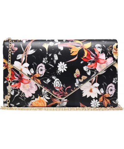 Women Faux Suede Evening Clutch Bags Formal Party Clutches Wedding Purses Cocktail Prom Clutches Black Floral-pu Leather $32....