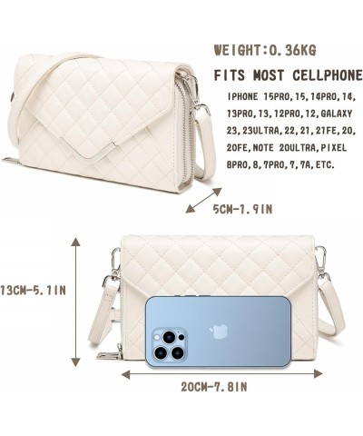 Crossbody Purse for Women, Wallet Phone Shoulder Purse Women's Satchel Bag White $16.51 Crossbody Bags