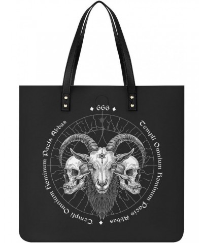 Demon Goat Head Handbag Large Capacity Top-Handle Bag Ladies Shoulder Totes $13.64 Totes