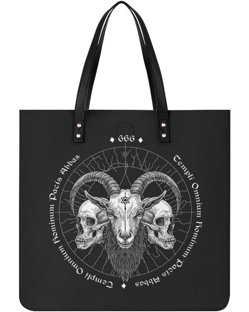 Demon Goat Head Handbag Large Capacity Top-Handle Bag Ladies Shoulder Totes $13.64 Totes