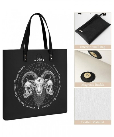 Demon Goat Head Handbag Large Capacity Top-Handle Bag Ladies Shoulder Totes $13.64 Totes