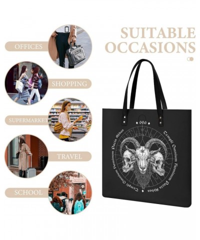 Demon Goat Head Handbag Large Capacity Top-Handle Bag Ladies Shoulder Totes $13.64 Totes