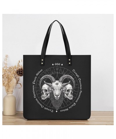 Demon Goat Head Handbag Large Capacity Top-Handle Bag Ladies Shoulder Totes $13.64 Totes