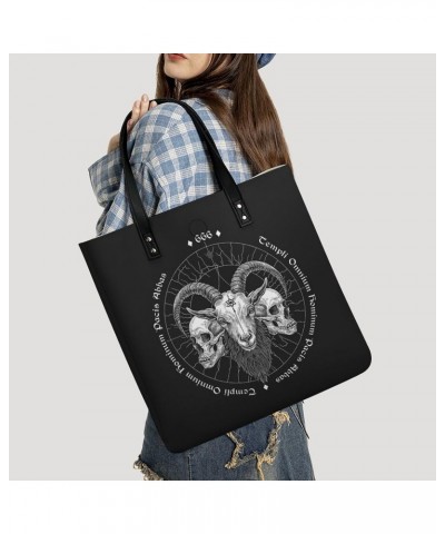 Demon Goat Head Handbag Large Capacity Top-Handle Bag Ladies Shoulder Totes $13.64 Totes