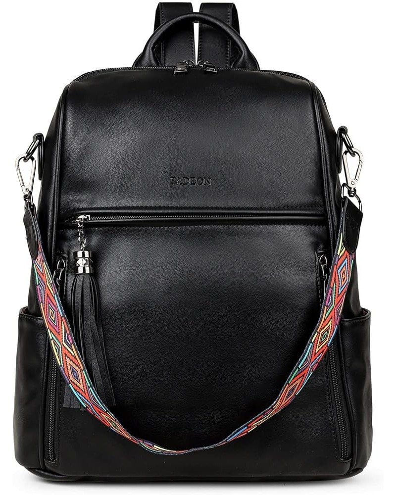 Leather Backpack Purse for Women Designer Travel Backpack Purses PU Fashion Ladies Shoulder Bag with Tassel Grey E Pure Black...