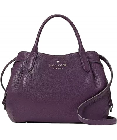 Women's Dumpling Pebbeled Leather Large Satchel Bag Ripe Plum $128.25 Hobo Bags