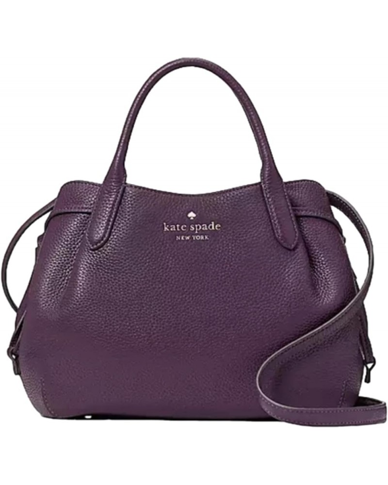 Women's Dumpling Pebbeled Leather Large Satchel Bag Ripe Plum $128.25 Hobo Bags