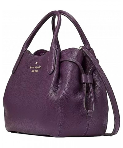 Women's Dumpling Pebbeled Leather Large Satchel Bag Ripe Plum $128.25 Hobo Bags