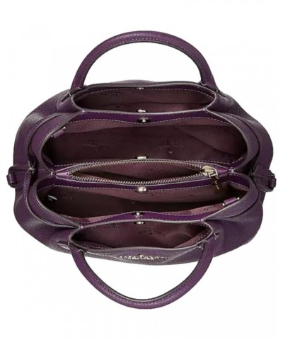 Women's Dumpling Pebbeled Leather Large Satchel Bag Ripe Plum $128.25 Hobo Bags