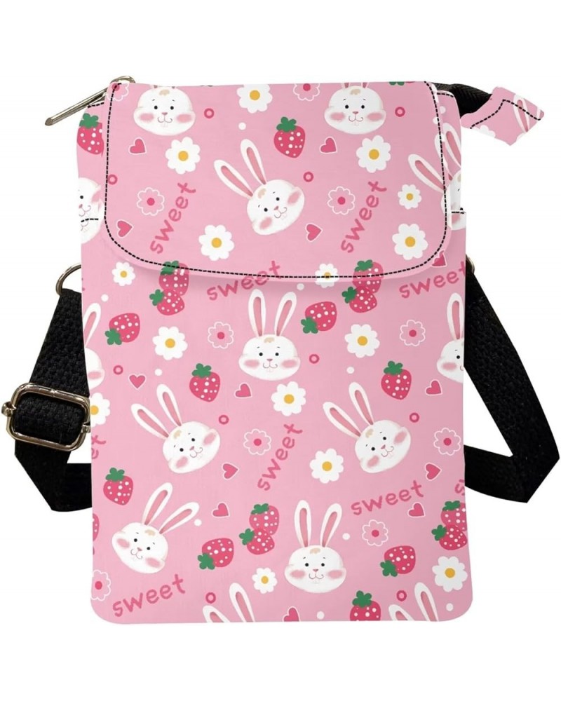 Crossbody Purse Travel Handbag Sling Cell Phone Bags for Women Teen Girls Cute Rabbit $10.45 Crossbody Bags