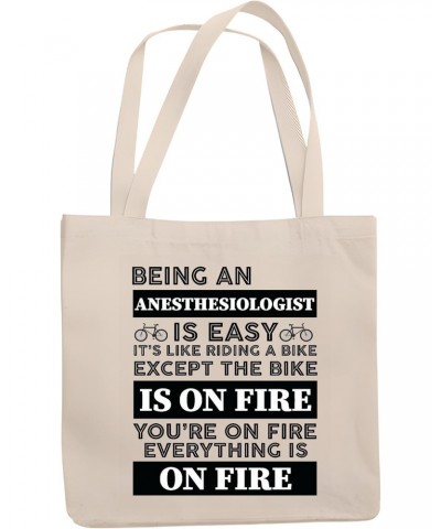 Anesthesiologist its riding a Bike on Fire Natural White Multicolor Canvas Tote Bag 431 $18.01 Totes