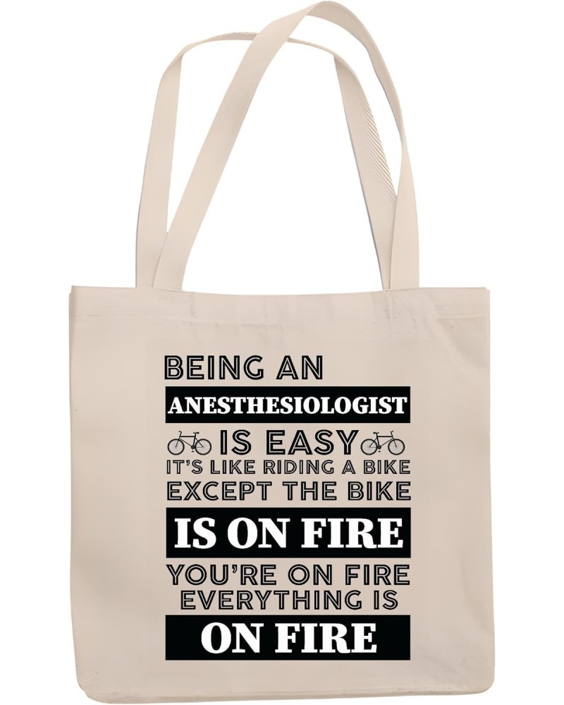 Anesthesiologist its riding a Bike on Fire Natural White Multicolor Canvas Tote Bag 431 $18.01 Totes