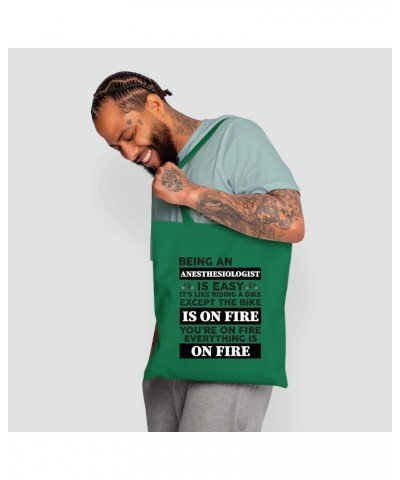 Anesthesiologist its riding a Bike on Fire Natural White Multicolor Canvas Tote Bag 431 $18.01 Totes