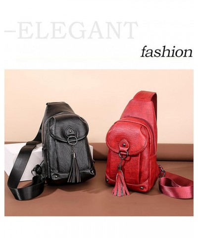 Leather Crossbody Bags for Women, Women Crossbody Purses, Large Capacity Multi Compartment Women Bag Black $11.12 Crossbody Bags