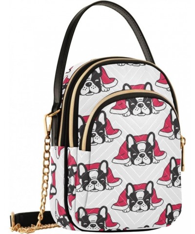 French Bulldog Sleeping Christmas Crossbody Bags for Women Cross Body Bags Wallet Phone Purse with Chain Strap for Everyday U...