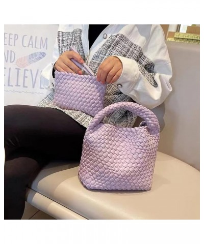 Handmade Woven Shoulder Bags for Women Cute Hobo Tote Handbag Mini Clutch Purse with Magnetic Buckle Crossbody Phone Bag Lave...