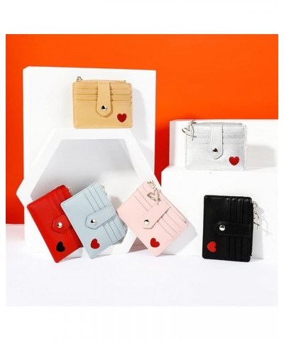 Female Multiple Slot Card Holder Heart-Shaped Embroidered Small Thin Women's Wallet Ladies Coin Purse (Color : E) D $47.11 Wa...