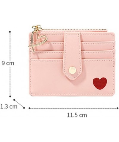 Female Multiple Slot Card Holder Heart-Shaped Embroidered Small Thin Women's Wallet Ladies Coin Purse (Color : E) D $47.11 Wa...