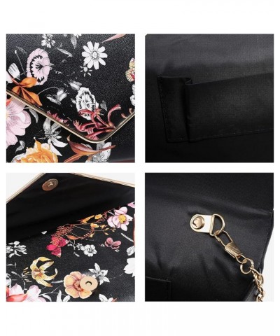 Women Faux Suede Evening Clutch Bags Formal Party Clutches Wedding Purses Cocktail Prom Clutches Black Floral-pu Leather $32....