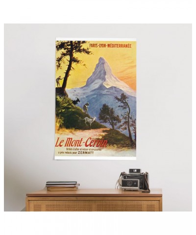 24x36 Inch Giclee Print, Switzerland, Railway Promo of the Alps, Matterhorn, Vintage Travel Ad $27.49 Totes