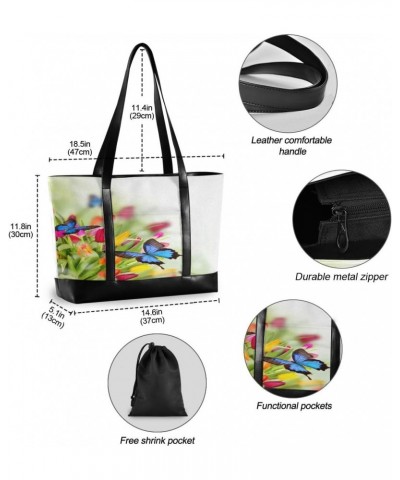 Women's Tote Shoulder Bag Tulip and Butterfly Rainbow Flag Capacity Handbag $22.87 Totes