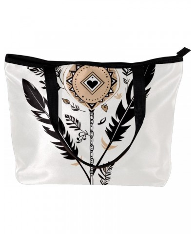 Tote Bag with Zipper, Casual Handbags for Women, Shoulder Bag, cartoon arrow feather $15.03 Totes