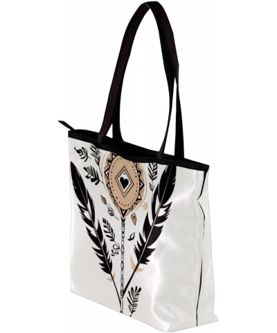 Tote Bag with Zipper, Casual Handbags for Women, Shoulder Bag, cartoon arrow feather $15.03 Totes