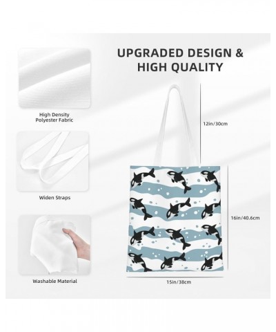 Whales Single Shoulder Fashion Canvas Tote Shopping Bags Handbags For Men And Women Whales7 $11.52 Totes