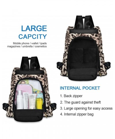 Leopard Print Animal Cheetah Backpack Purse for Women Anti Theft Fashion Back Pack Shoulder Bag $23.99 Backpacks