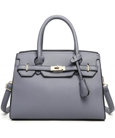 Women's Small Top Handle Satchel with Detachable Strap Ladies Designer Leather Crossbody Bag (A-Blck) B-grey $38.24 Totes