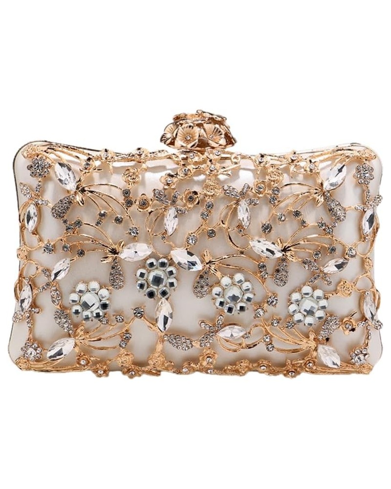 Women Trendy Evening Clutch Luxury Handbag with Rhinestone for Wedding Party Prom Banquet A-white $23.59 Evening Bags