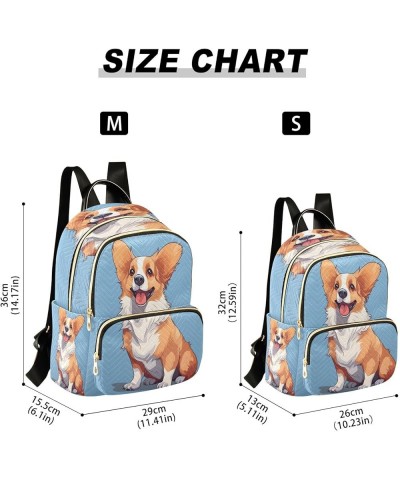 Cute Corgi Blue Backpack Purse for Women Small Mini Women's Fashion Backpack with Double Zipper Weekend Bag,M Medium $16.10 B...