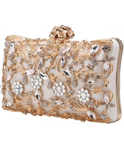 Women Trendy Evening Clutch Luxury Handbag with Rhinestone for Wedding Party Prom Banquet A-white $23.59 Evening Bags