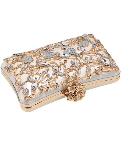 Women Trendy Evening Clutch Luxury Handbag with Rhinestone for Wedding Party Prom Banquet A-white $23.59 Evening Bags